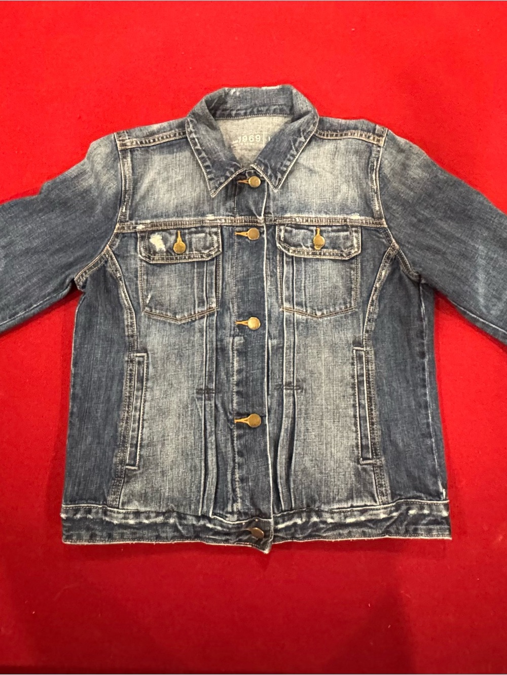 GAP Women’s Distressed Denim Jacket - Blue